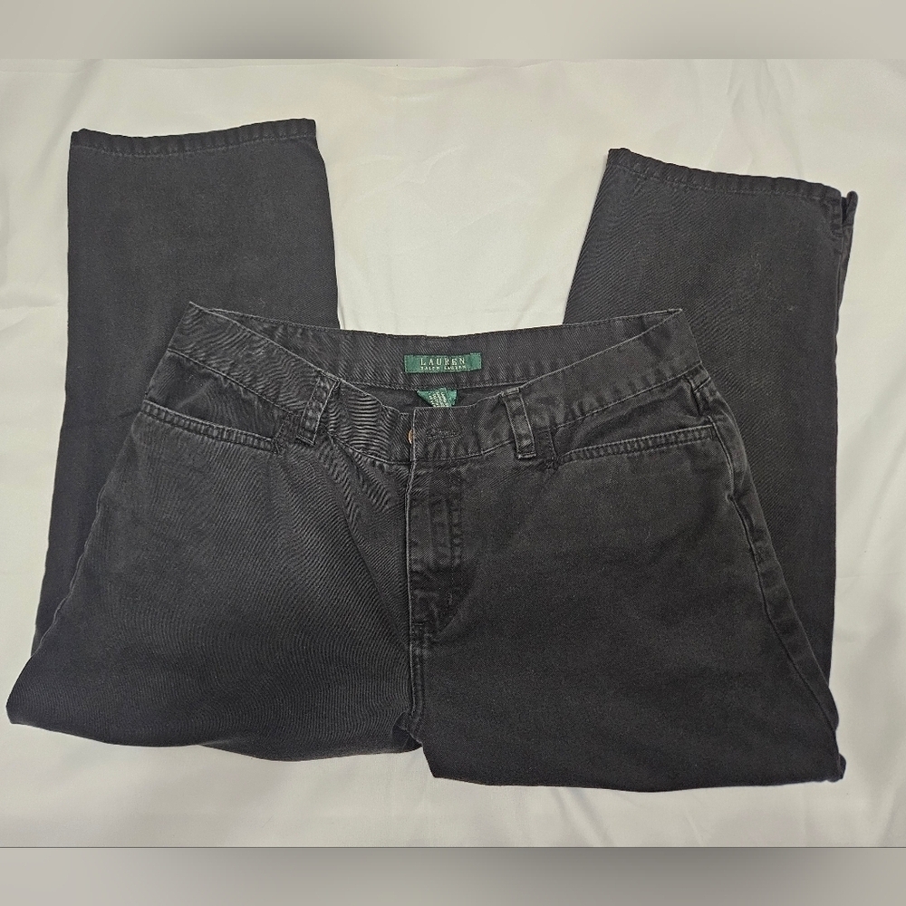 Lauren Ralph Lauren Classic Midcalf Black Jeans! - Picture 2 of 7